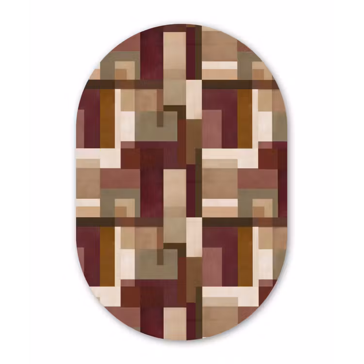 Modern - Geometrie - Kleurrijk Wandcirkel Ovaal Forex klein 630 -3d