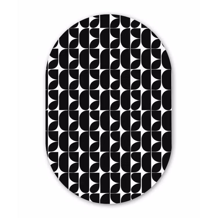 Modern - Geometrisch - Zwart Wandcirkel Ovaal Forex klein 630 -3d