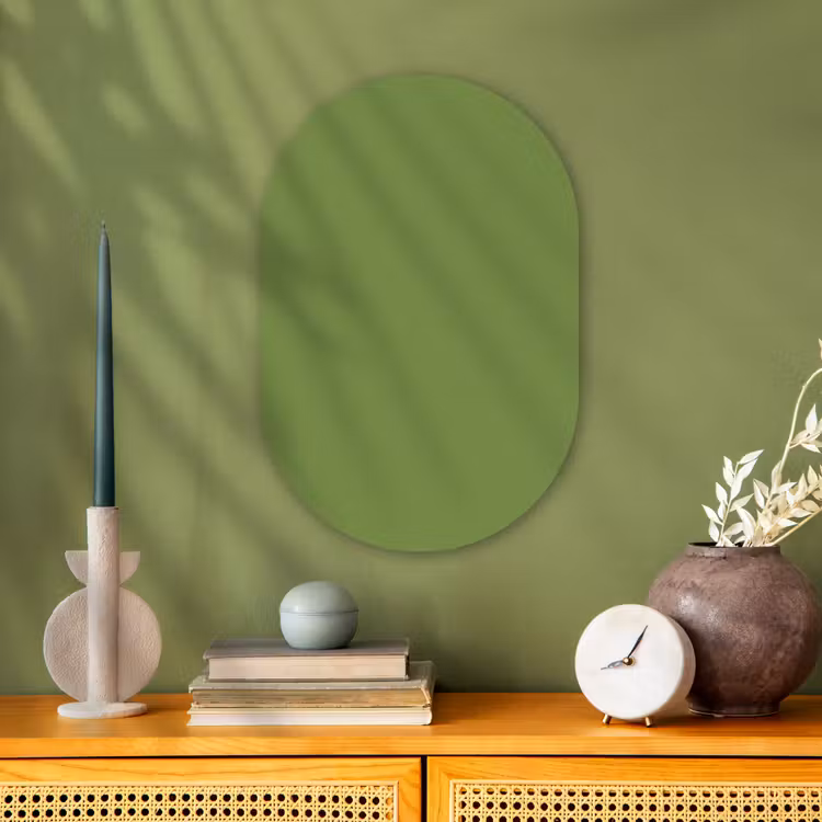 Moss - Green - Groen Wandcirkel Ovaal Forex klein 630 -sfeer2