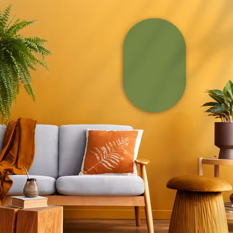 Moss - Green - Groen Wandcirkel Ovaal Forex klein 630 -sfeer4