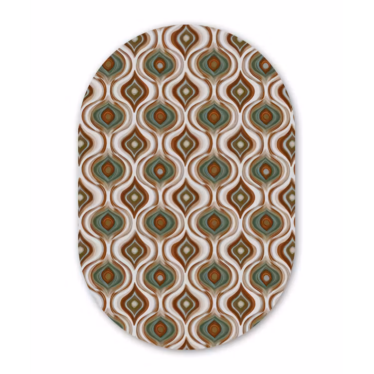 Motief - Patroon - Kleurrijk Wandcirkel Ovaal Forex klein 630 -3d