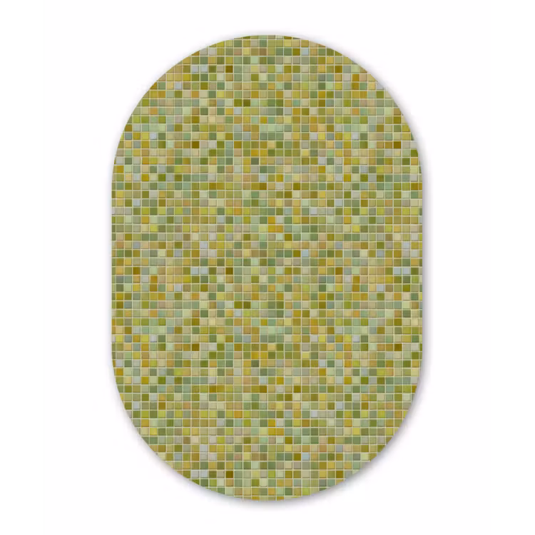Mozaïek - Patroon - Groen Wandcirkel Ovaal Forex klein 630 -3d