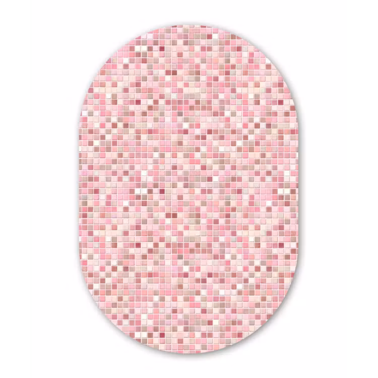 Mozaïek - Patroon - Roze Wandcirkel Ovaal Forex klein 630 -3d