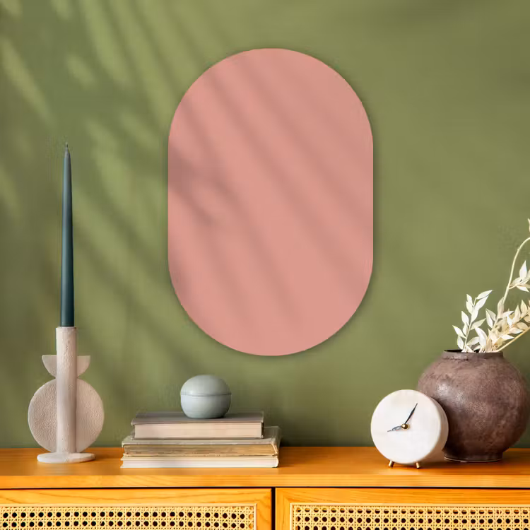 Muted - Salmon - Koraal Wandcirkel Ovaal Forex klein 630 -sfeer2