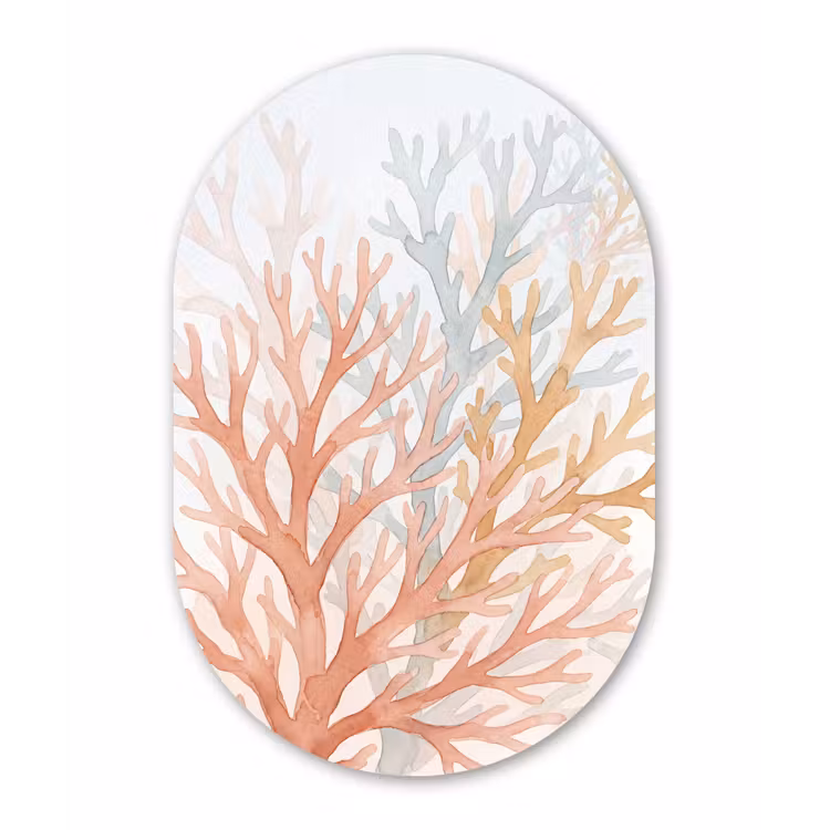 Natuur - Abstract - Aquarel - Organisch - Warm Wandcirkel Ovaal Forex klein -3d
