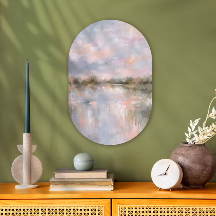 Natuur - Landschap - Abstract - Water - Groen Wandcirkel Ovaal Forex klein -sfeer2