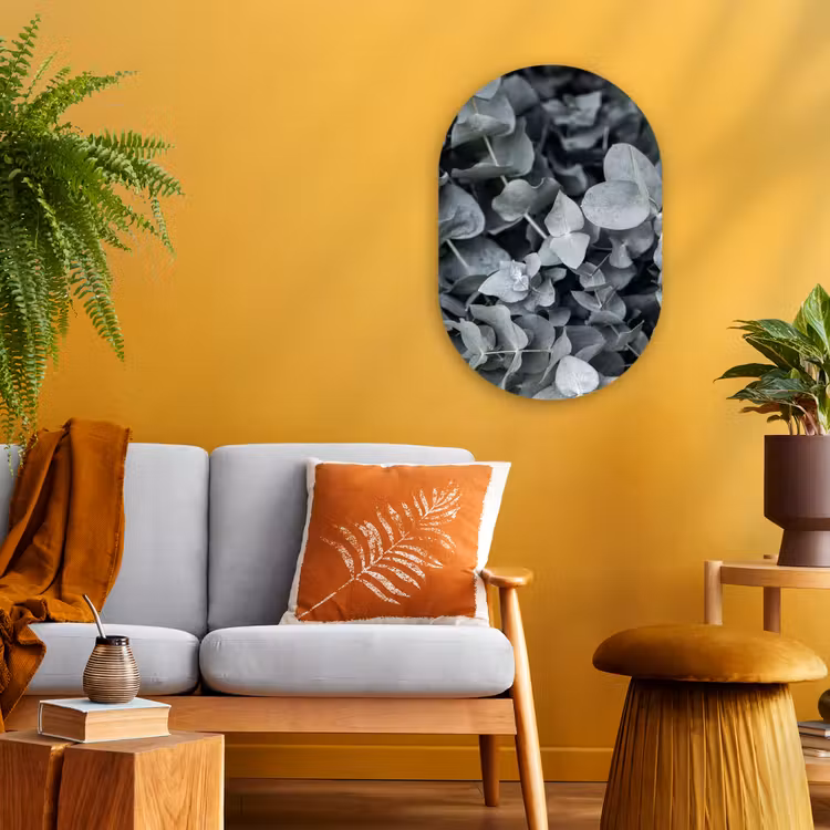 Natuur - Planten - Eucalyptus - Bladeren Wandcirkel Ovaal Forex klein -sfeer4