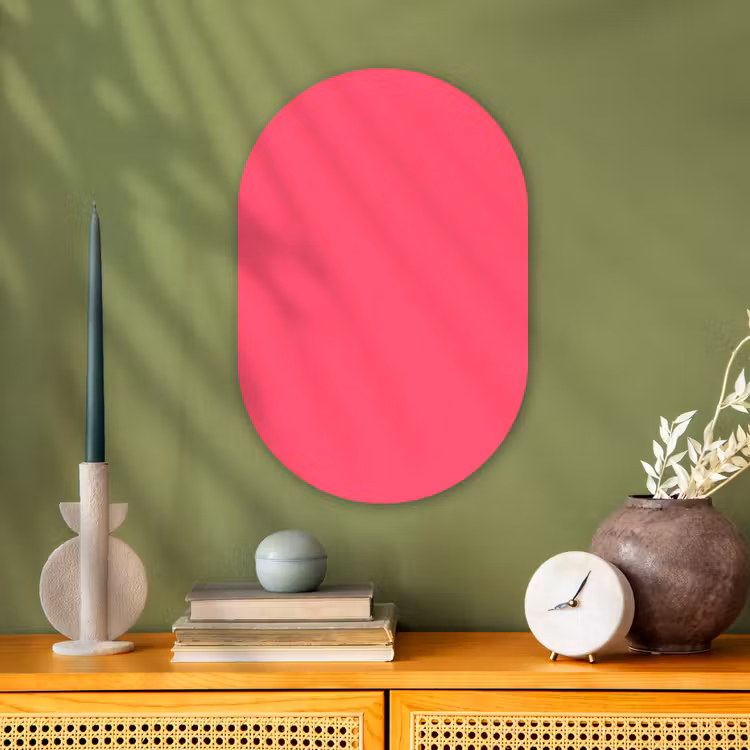Neon - Flamingo - Roze Wandcirkel Ovaal Forex klein 630 -sfeer2