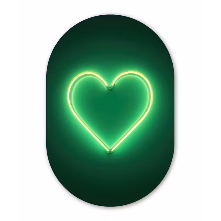 Neon - Groen - Licht Wandcirkel Ovaal Forex klein -3d