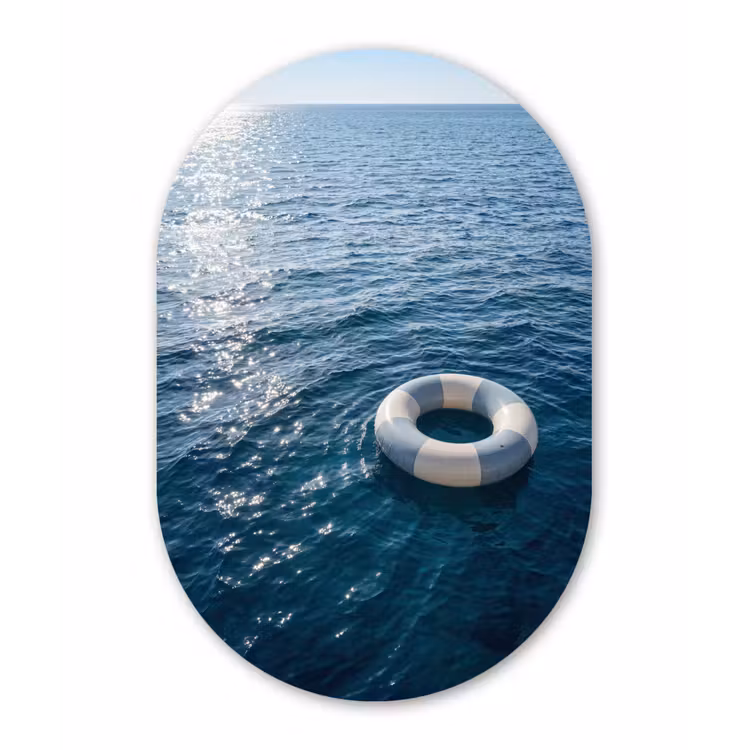 Oceaan - Zwemband - Horizon Wandcirkel Ovaal Forex klein -3d
