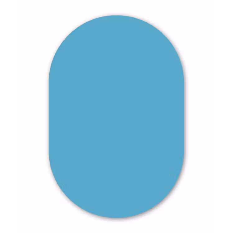 Ocean - Teal - Blauw Wandcirkel Ovaal Forex klein 630 -3d