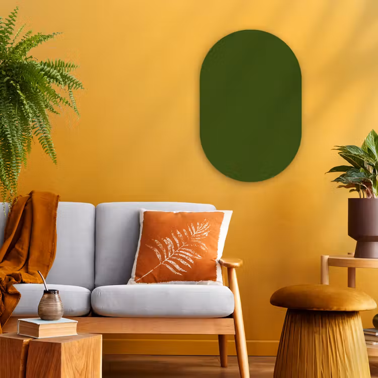 Olive - Drab - Groen Wandcirkel Ovaal Forex klein 630 -sfeer4