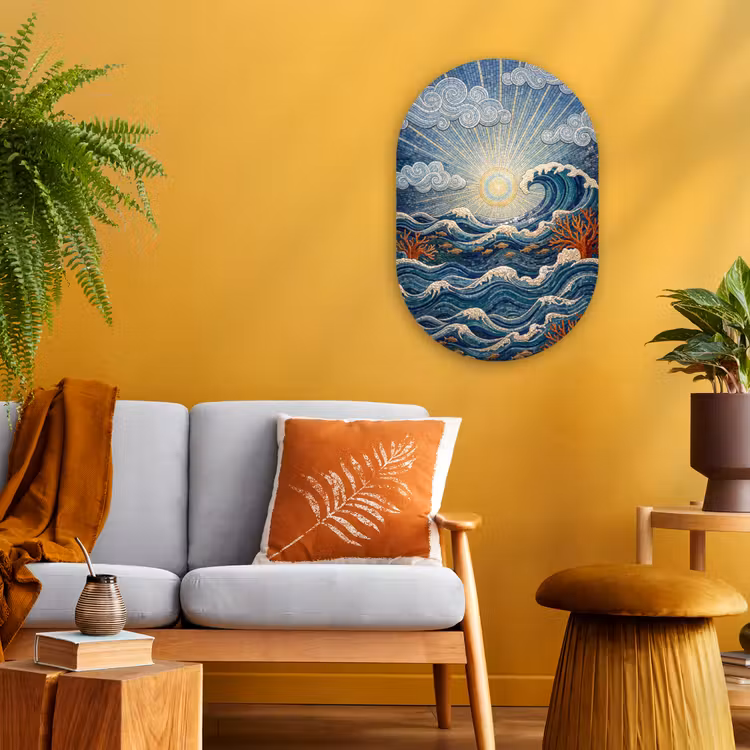 Onderwater - Koraal - Vis - Natuur - Kunst Wandcirkel Ovaal Forex klein -sfeer4