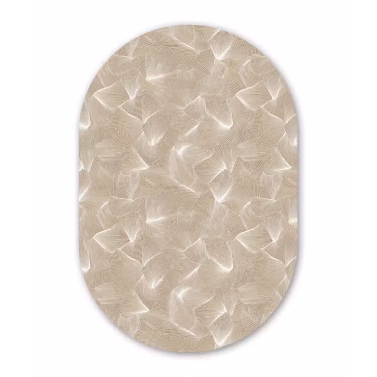 Organisch - Textuur - Beige Wandcirkel Ovaal Forex klein 630 -3d