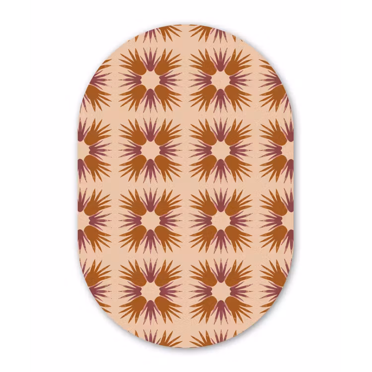 Ornament - Patroon - Oker Wandcirkel Ovaal Forex klein 630 -3d