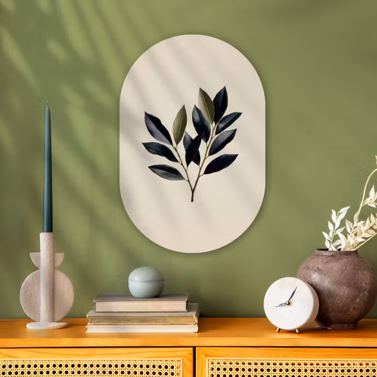 Ovaal - Olijfgroen - Simpel Wandcirkel Ovaal Forex klein -sfeer2