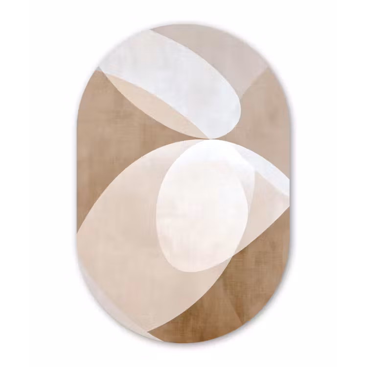 Ovale vormen - Transparant - Zachte overgang Wandcirkel Ovaal Forex klein -3d