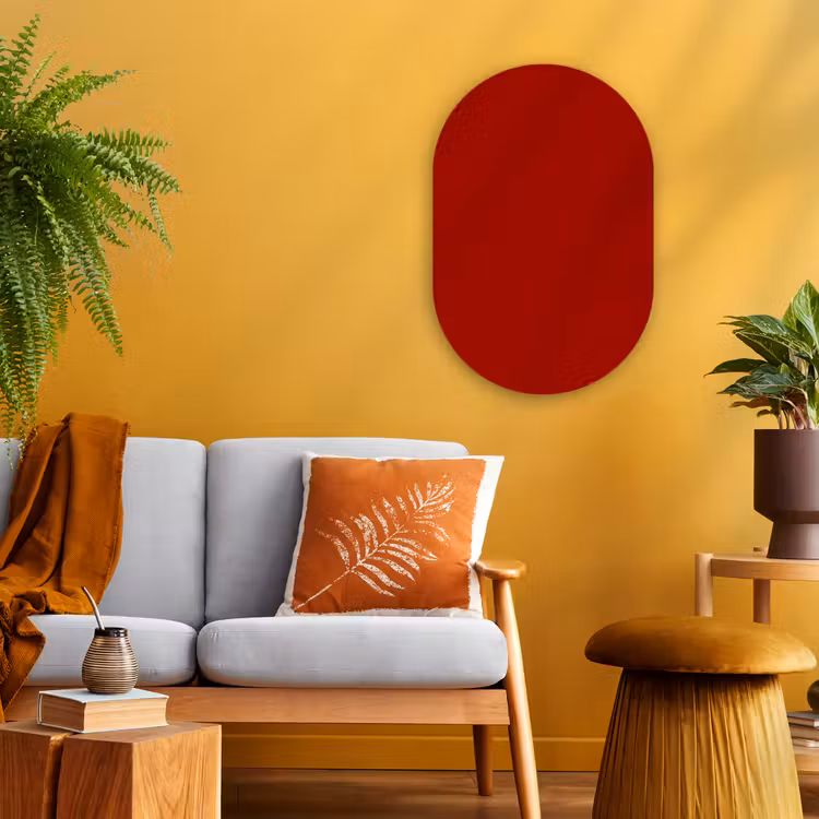 Oxblood - Maroon - Rood Wandcirkel Ovaal Forex klein 630 -sfeer4
