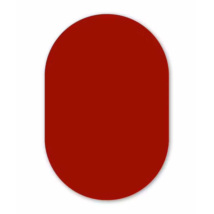 Oxblood - Maroon - Rood Wandcirkel Ovaal Forex klein 630 -3d