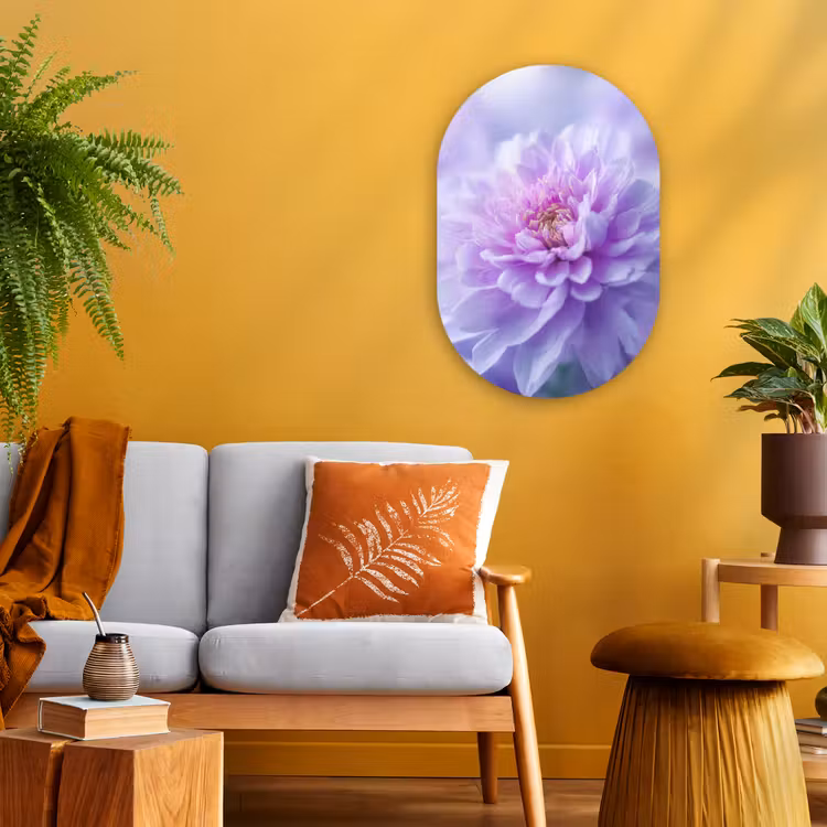 Paars - Dahlia - Dromerig Wandcirkel Ovaal Forex klein -sfeer4