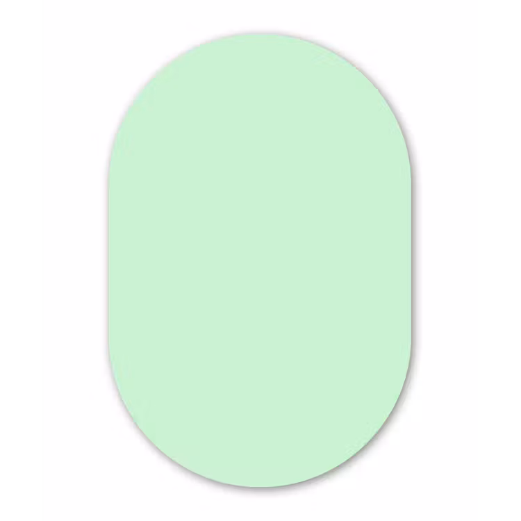 Pale - Mint - Groen Wandcirkel Ovaal Forex klein 630 -3d