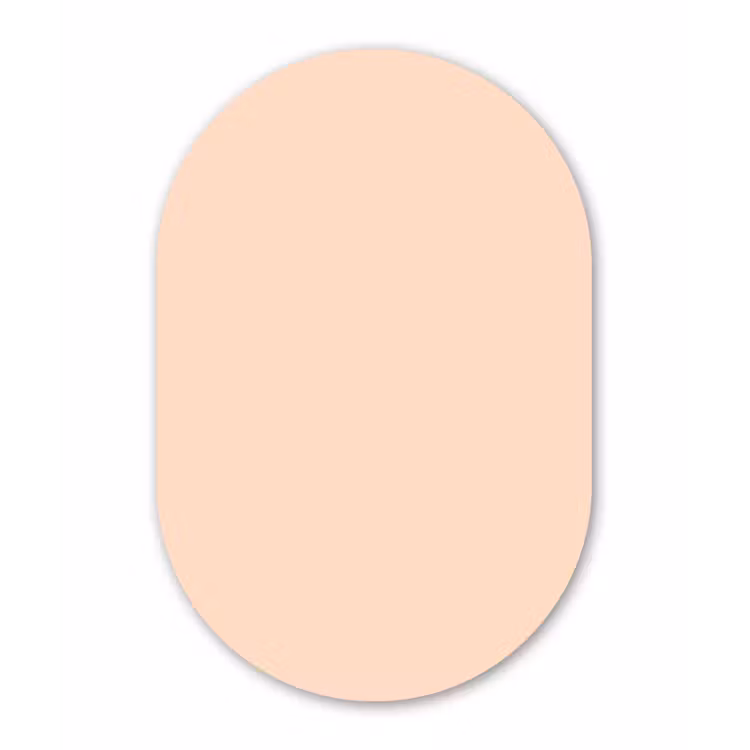 Pale - Peach - Nude Wandcirkel Ovaal Forex klein 630 -3d