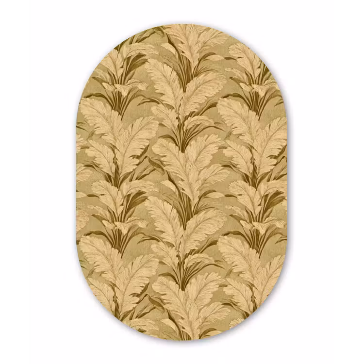 Palmbladeren - Klassiek - Groen Wandcirkel Ovaal Forex klein 630 -3d
