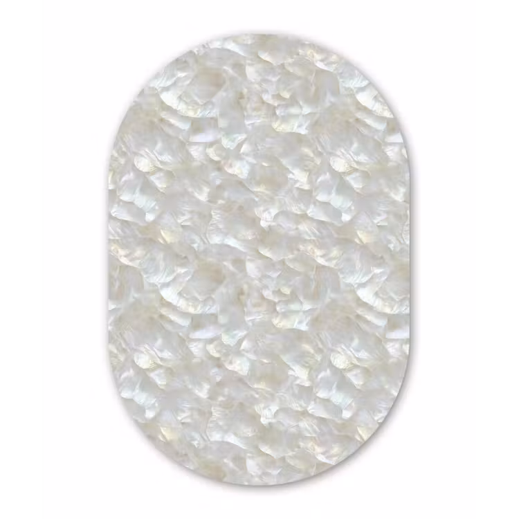 Parelmoerglans - Wit - Schelp Wandcirkel Ovaal Forex klein 630 -3d