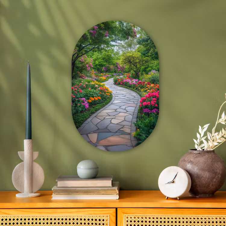 Park - Bloemen - Tuin Wandcirkel Ovaal Forex klein -sfeer2