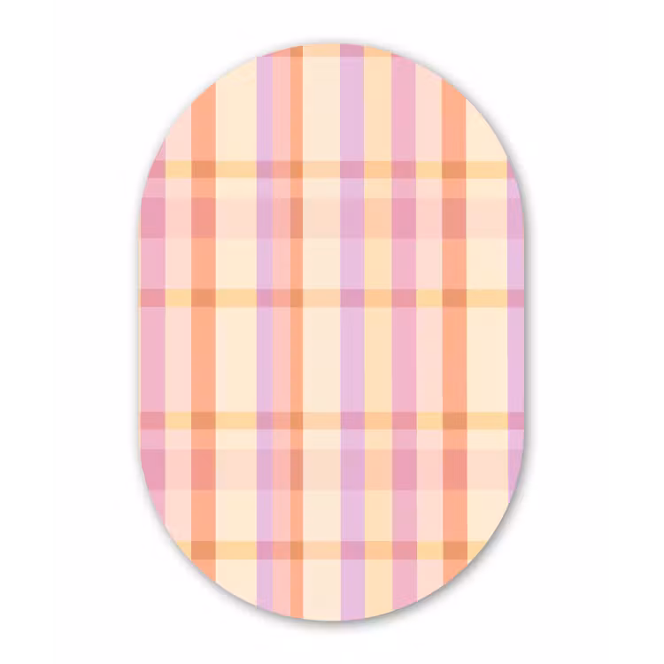 Pastel - uitpatroon - Geometrisch Wandcirkel Ovaal Forex klein 630 -3d
