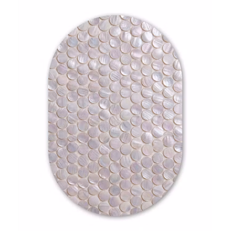 Patroon - Cirkels - Abstract - Modern - Wit Wandcirkel Ovaal Forex klein -3d