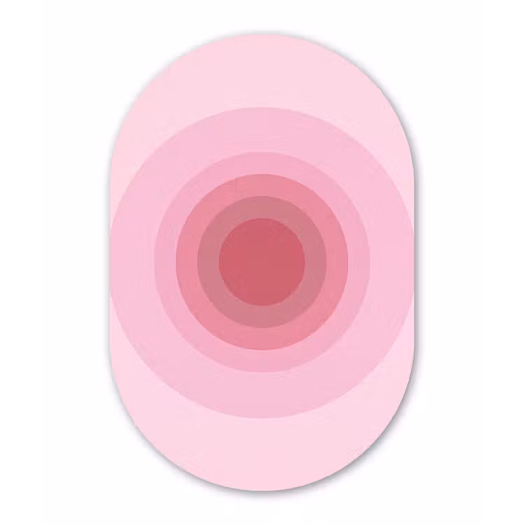 Patroon - Cirkels - Abstract - Roze - Modern Wandcirkel Ovaal Forex klein -3d
