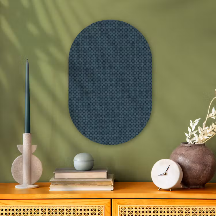 Patroon - Mozaïek - Groen Wandcirkel Ovaal Forex klein 630 -sfeer2