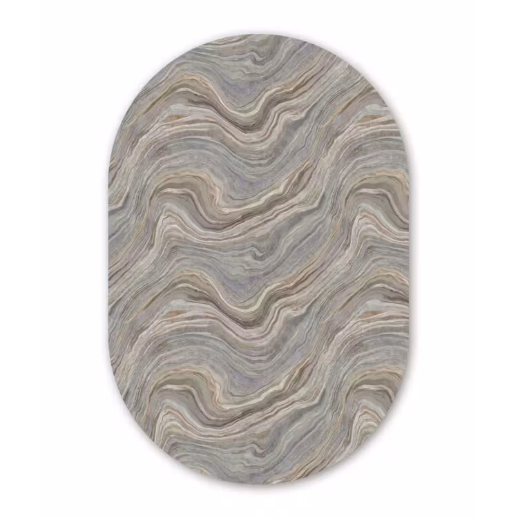 Patroon - Sereen - Paars - Groen Wandcirkel Ovaal Forex klein 630 -3d
