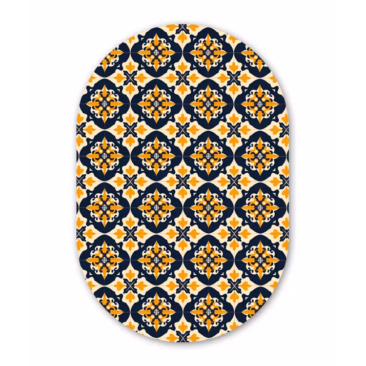 Patroon - Siertegel - Kleurrijk Wandcirkel Ovaal Forex klein 630 -3d