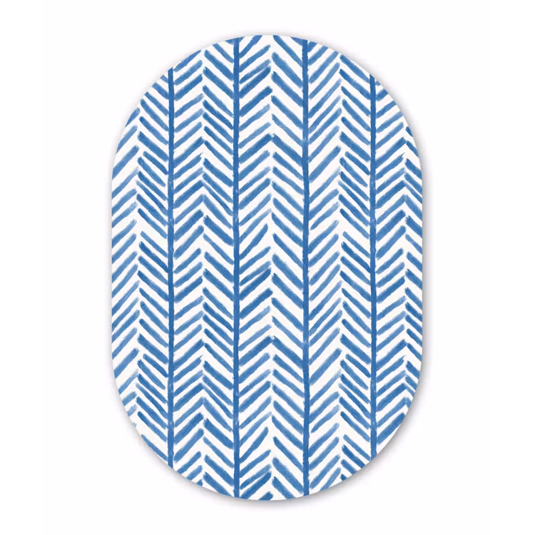 Patroon - Streep - Blauw Wandcirkel Ovaal Forex klein 630 -3d