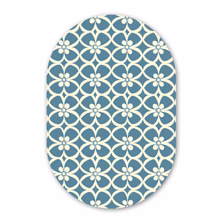 Patroon - Symmetrisch - Blauw Wandcirkel Ovaal Forex klein 630 -3d