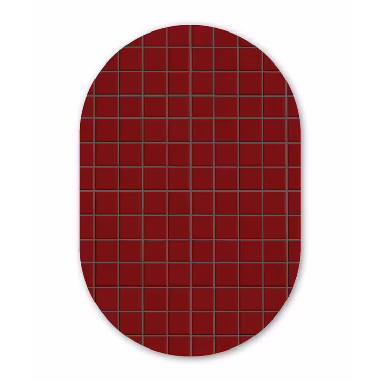 Patroon - Tegels - Burgundy Wandcirkel Ovaal Forex klein 630 -3d