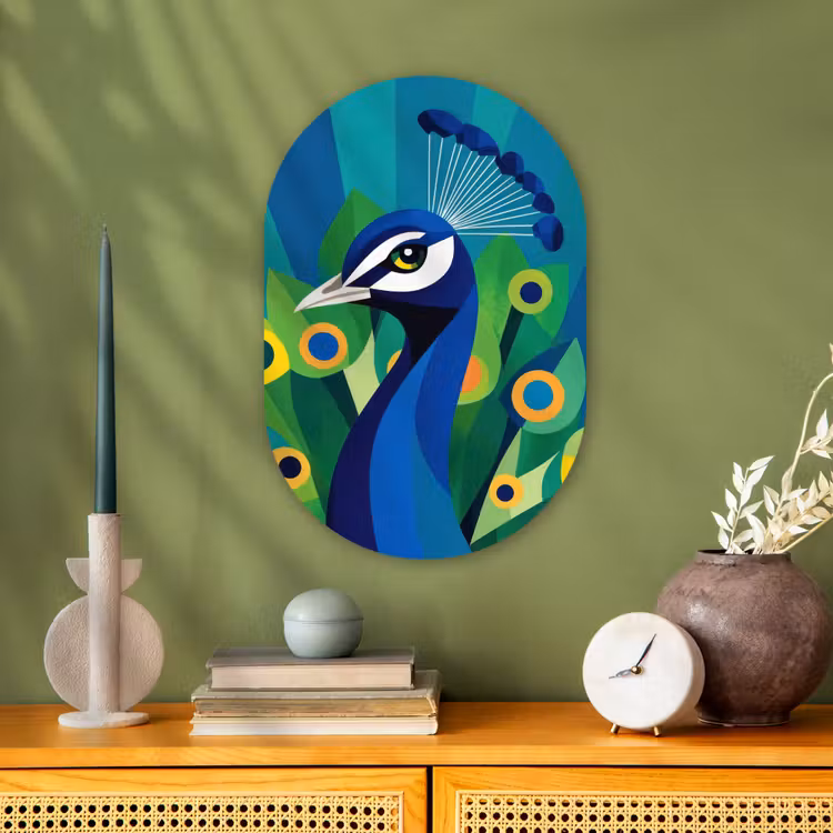 Pauw - Cirkels - Blauw Wandcirkel Ovaal Forex klein -sfeer2