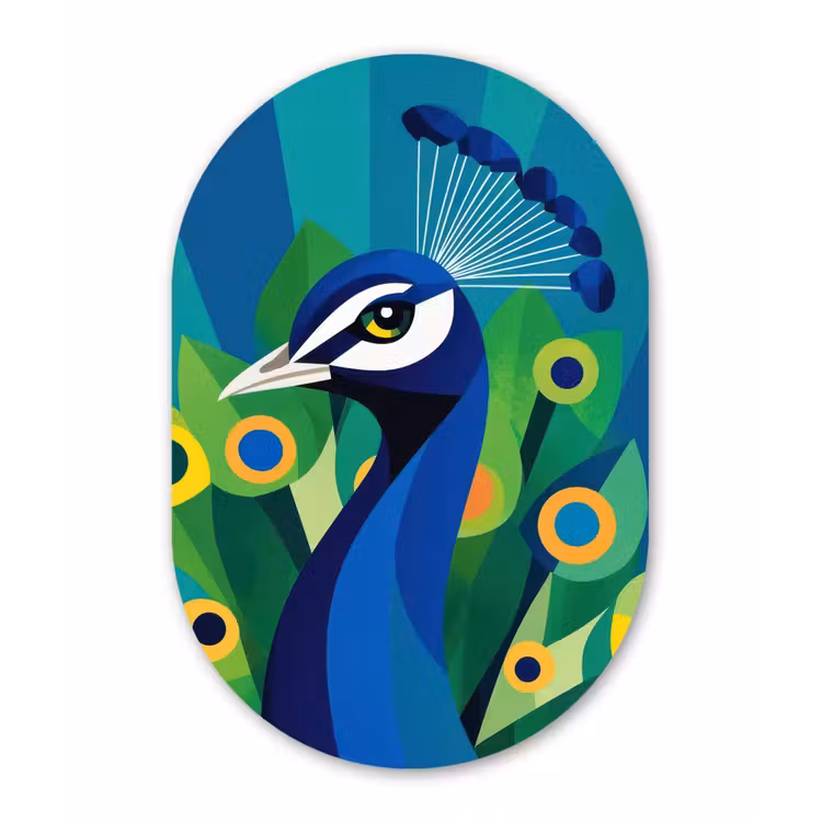 Pauw - Cirkels - Blauw Wandcirkel Ovaal Forex klein -3d