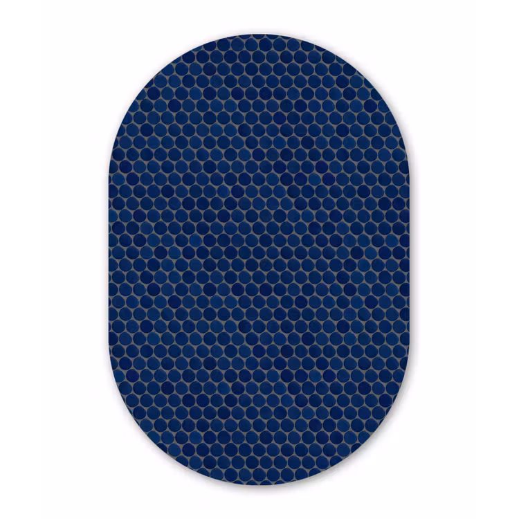 Penny - Mozaïek - Donkerblauw Wandcirkel Ovaal Forex klein 630 -3d
