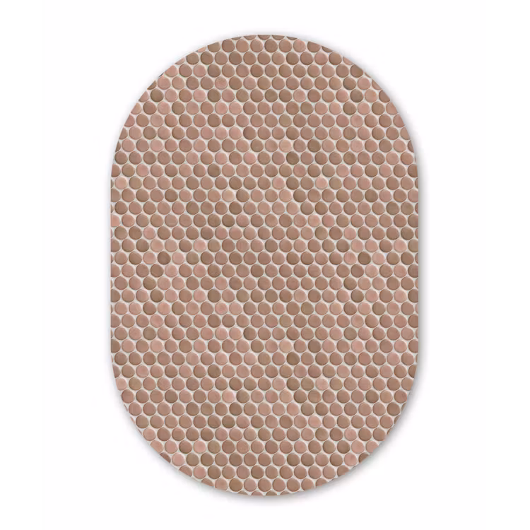 Penny - Mozaïek - Oudroze - Terracotta Wandcirkel Ovaal Forex klein 630 -3d