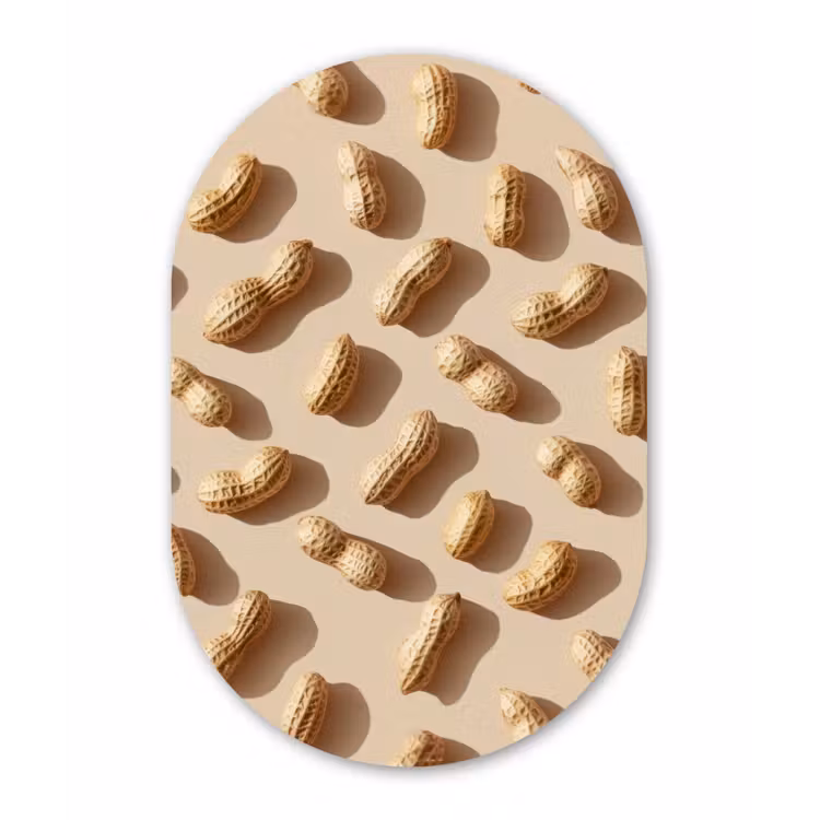 Pinda's - Patroon - Beige Wandcirkel Ovaal Forex klein -3d