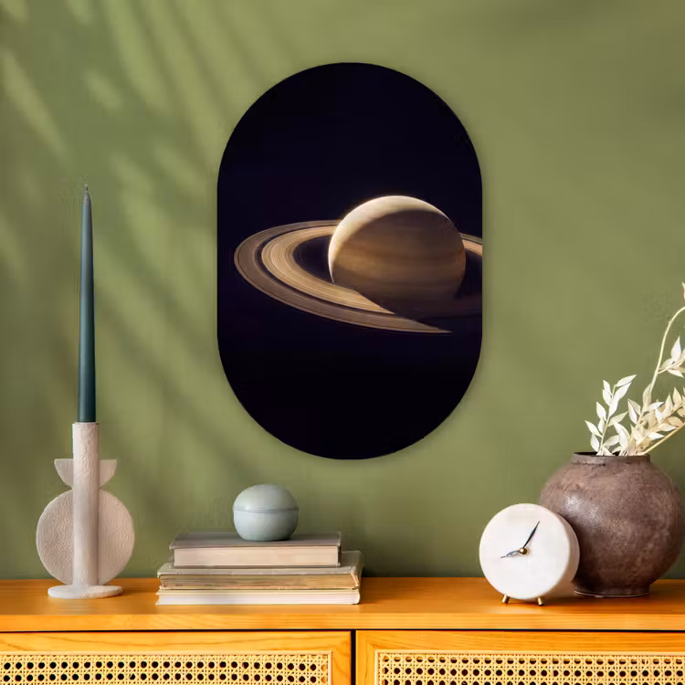 Muurovaal - Planeet - Ringen - Ruimte - Planeet - Ringen - Ruimte Wandcirkel Ovaal Forex klein