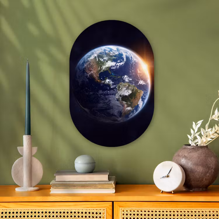 Muurovaal - Planeet - Ruimte - Kosmos - Planeet - Ruimte - Kosmos Wandcirkel Ovaal Forex klein