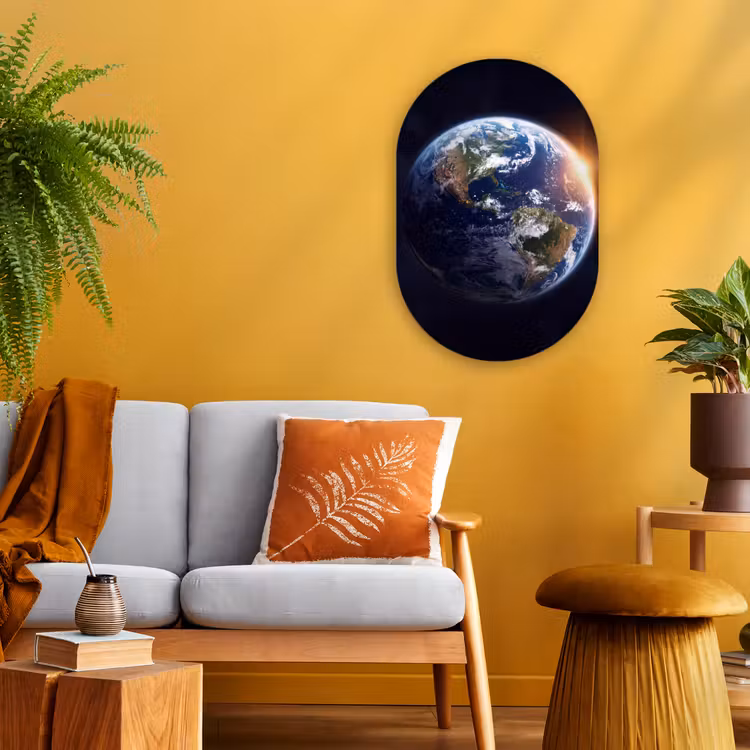 Muurovaal - Planeet - Ruimte - Kosmos - Planeet - Ruimte - Kosmos Wandcirkel Ovaal Forex klein