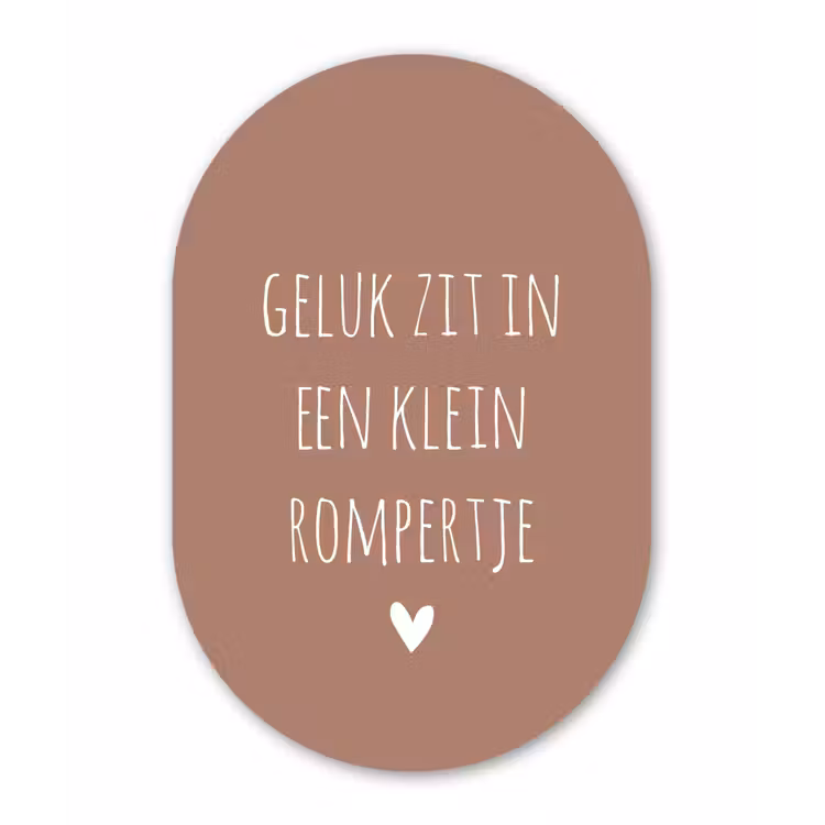 Quotes - Geluk zit in een klein rompertje - Spreuken Wandcirkel Ovaal Forex klein -3d