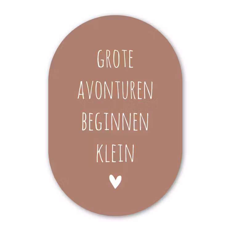 Quotes - Grote avonturen beginnen klein - Spreuken Wandcirkel Ovaal Forex klein -3d