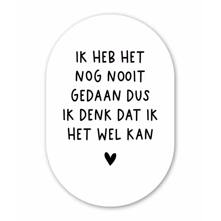 Quotes - Ik heb het nog nooit gedaan dus - Spreuken - Pippi Langkous Wandcirkel Ovaal Forex klein -3d