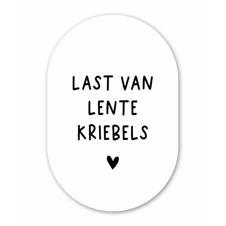 Quotes - Last van lentekriebels - Spreuken Wandcirkel Ovaal Forex klein -3d